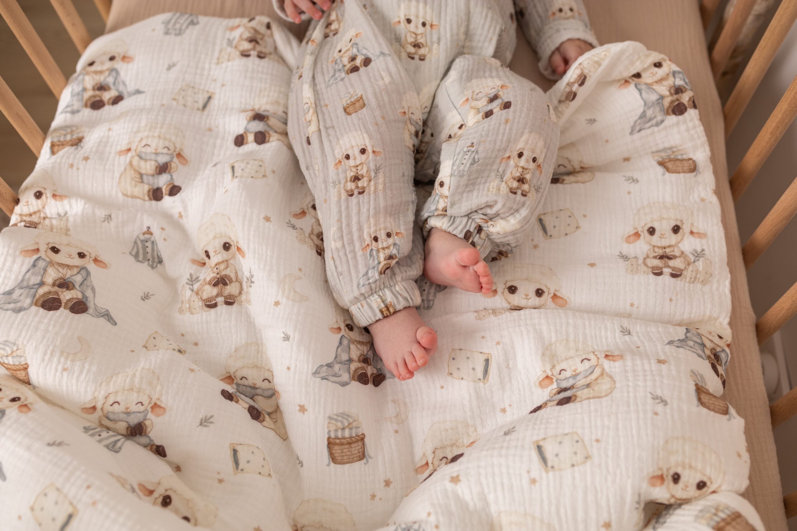 Set couette et coussin en mousseline (avec remplissage) Sheep – MotulinKa – Image 3