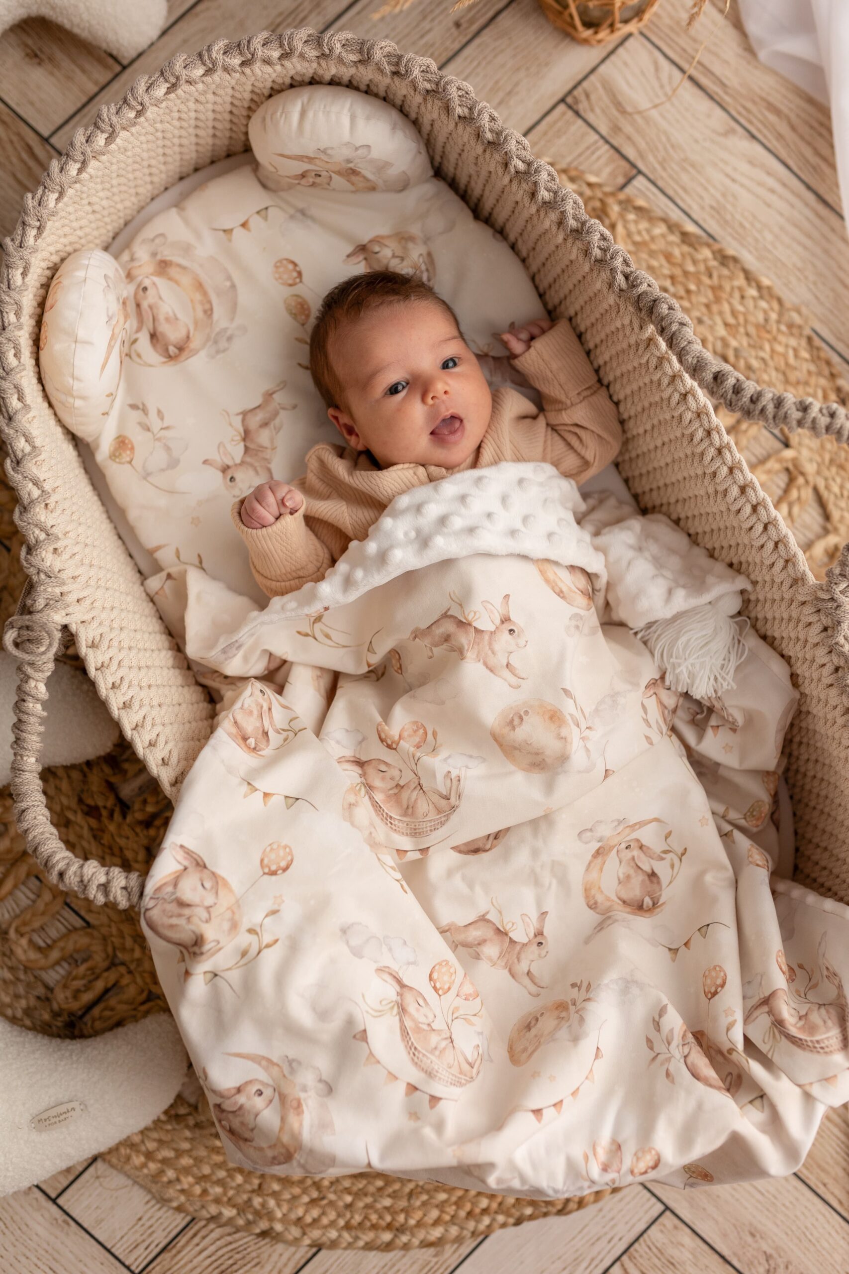 Ensemble couverture Minky et coussin Ourson Fly me to the moon – MotulinKa – Image 4