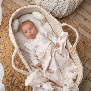 Ensemble couverture Minky et coussin Ourson Hares – MotulinKa