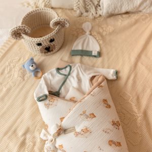 Gigoteuse d’emmaillotage en mousseline Little Fox – MotulinK