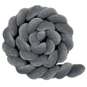 Tour de lit tressé 3 brins Gris fonce – Lulumi