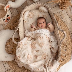 Ensemble couverture Minky et coussin Ourson Fly me to the moon – MotulinKa