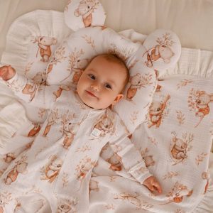 Couverture et coussin en mousseline (4 couches) Koala – MotulinKa