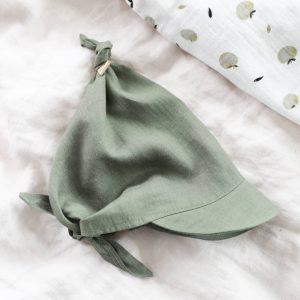 Chapeau de soleil en lin Vert – BabyLy