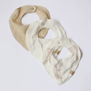 Lot de 3 bavoirs en double gaze Bunnies – BabyLy