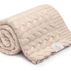 Couverture en laine mérinos 100% naturelle 80×100 Beige – Memi Premium