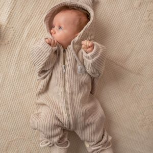 Combinaison bebe en coton tricote Beige – MotulinKa