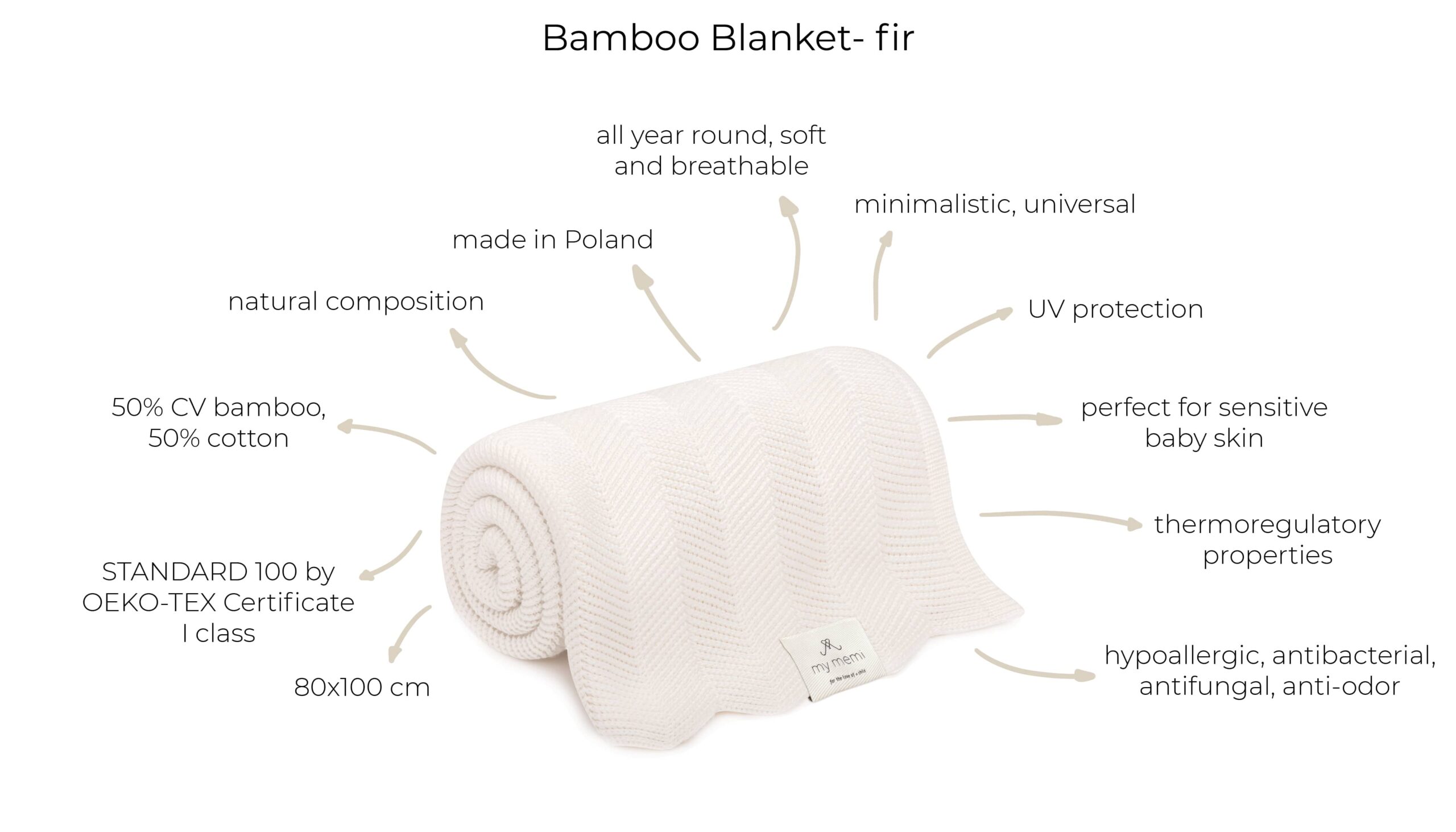 Couverture en bambou Fir Powder Pink – MyMemi – Image 2