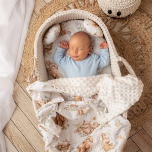 Ensemble couverture Minky et coussin Ourson Forest Bears – MotulinKa