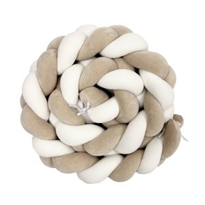 Tour de lit tressé 4 brins Beige Blanc – Lulumi