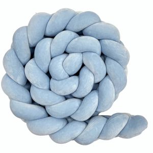 Tour de lit tressé 5 brins Bleu – Lulumi