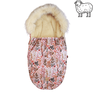 Chanceliere en laine de mouton pour siege auto et poussette Flowery – BabyLy