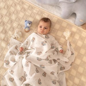 Couverture en mousseline Hippo Hugs – MotulinKa