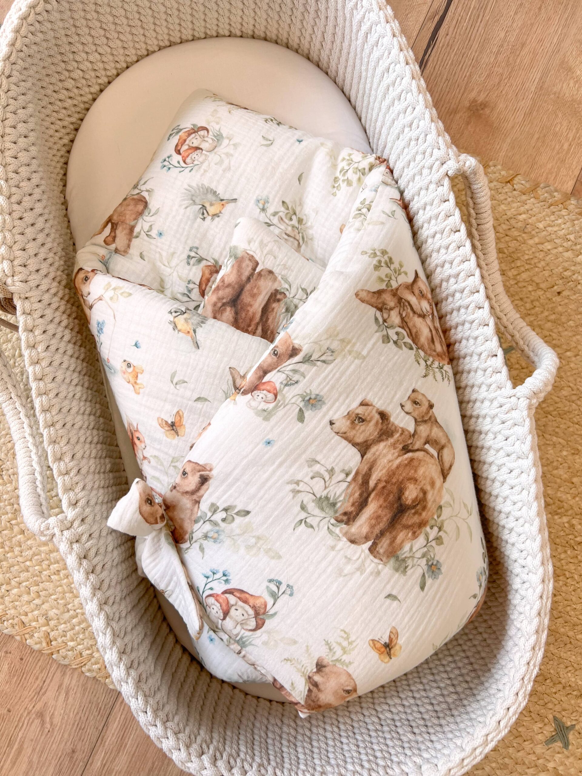 Gigoteuse d’emmaillotage en mousseline Forest Bears – MotulinKa