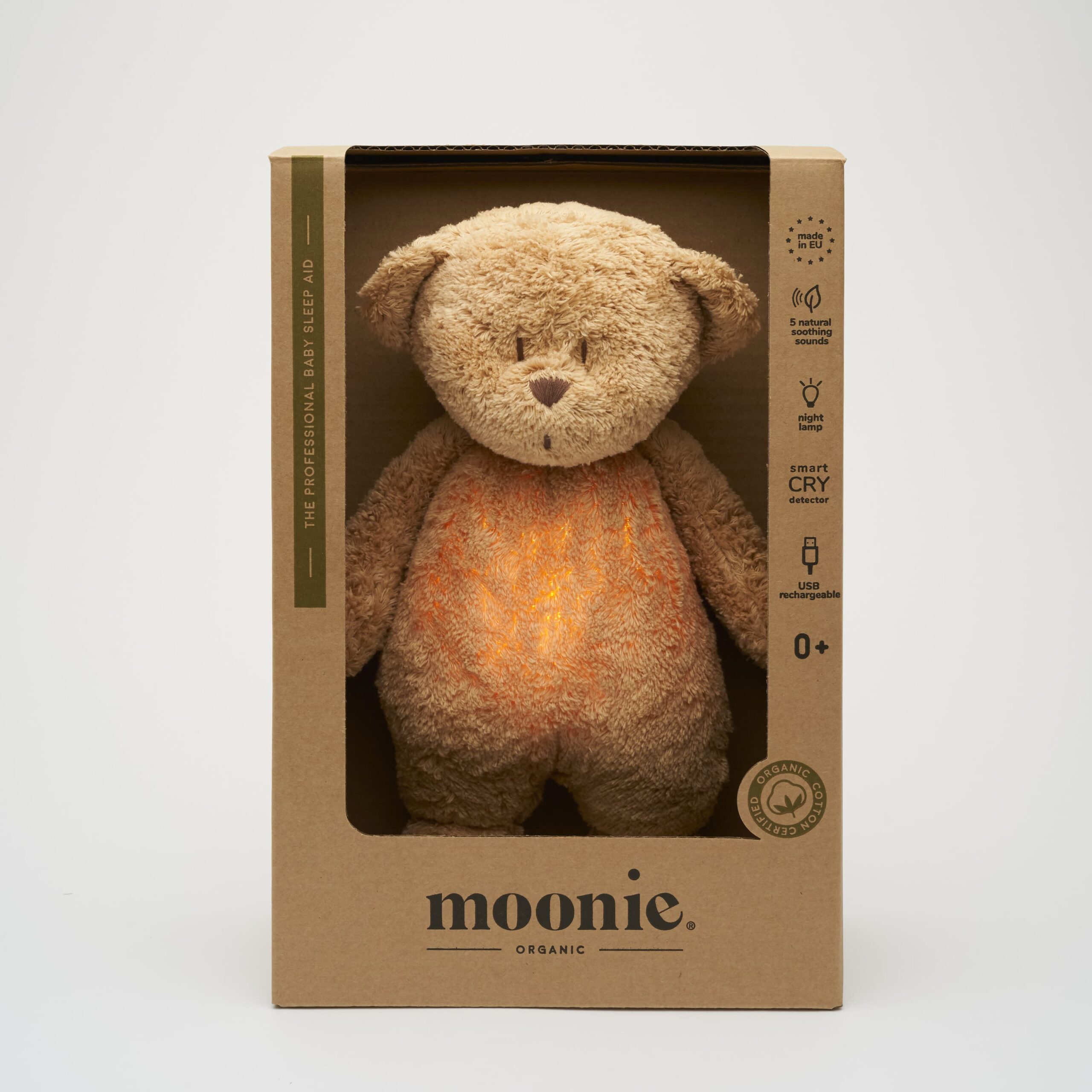 Ourson fredonnant Moonie avec veilleuse – Cappuccino Natur 2.0 – Image 2