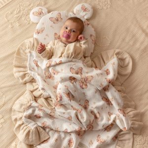 Couverture et coussin en mousseline (4 couches) Butterfly – MotulinKa