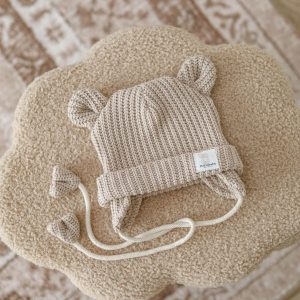 Bonnet bebe en coton tricote Beige – MotulinKa
