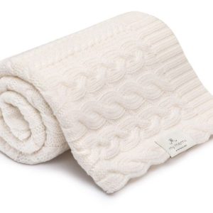 Couverture en laine mérinos 100% naturelle 80×100 Crème – Memi Premium