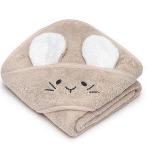 Cape à capuche 100% bambou 85×85 Beige – Memi