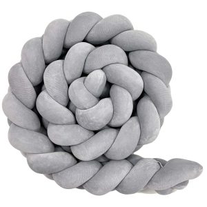 Tour de lit tressé 4 brins Gris – Lulumi