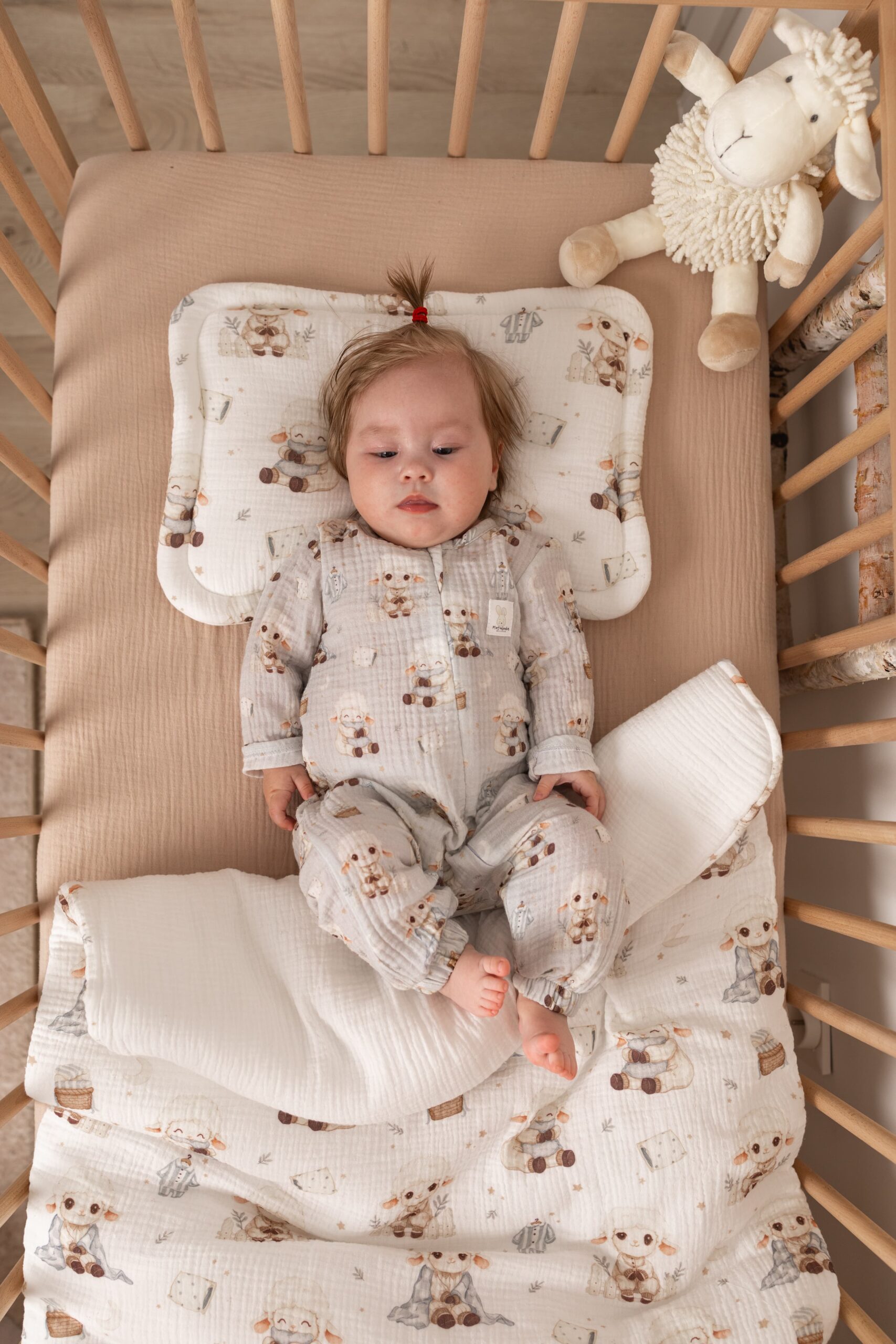 Set couette et coussin en mousseline (avec remplissage) Sheep – MotulinKa – Image 4