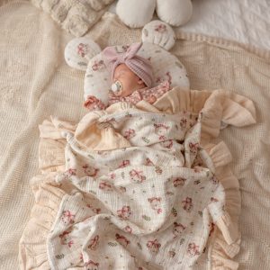 Set couverture et coussin en mousseline (4 couches) Girl – MotulinKa