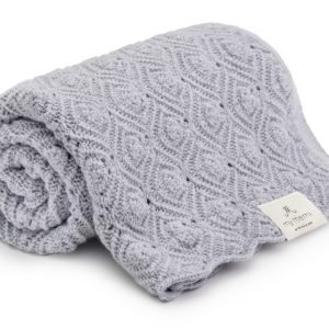 Couverture en laine merinos Pearl 100% naturelle 80×100 Gris – Memi