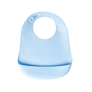 YUMMY Bavoir en Silicone avec Poche 9M+ – Bleu Ciel