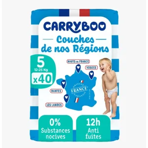 Carryboo Couches de nos Régions Taille 5 (12-25kg) – 40 Unités
