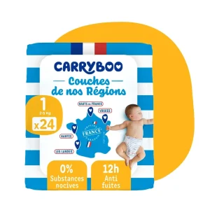 Carryboo Couches de nos Régions Taille 1 (2-5kg) – 24 Unités