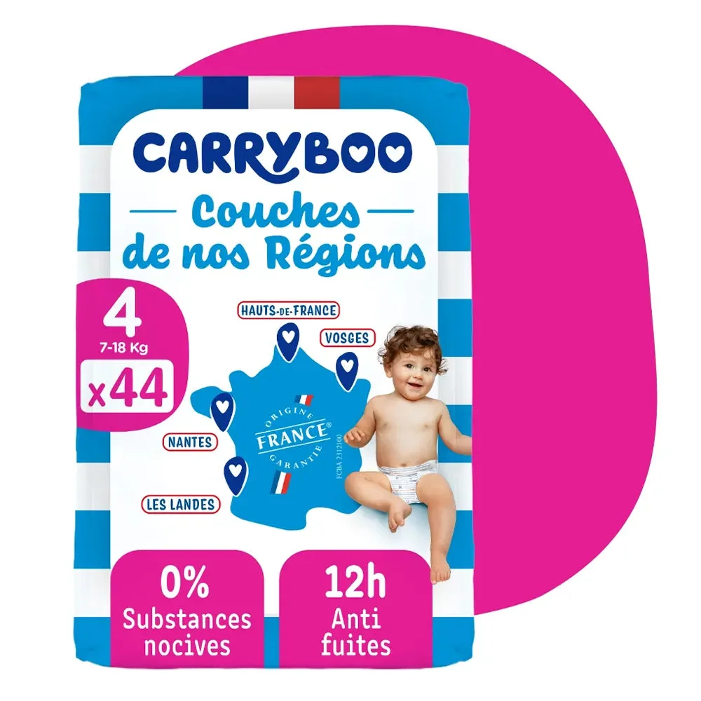 Carryboo Couches de nos Régions Taille 4 (7-18kg) – 44 Unités