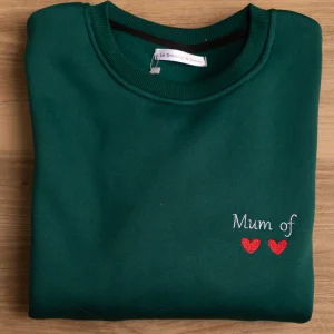 Sweat Femme vert sapin avec broderie