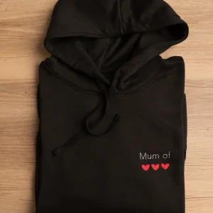 Sweat à capuche Femme noir avec broderie