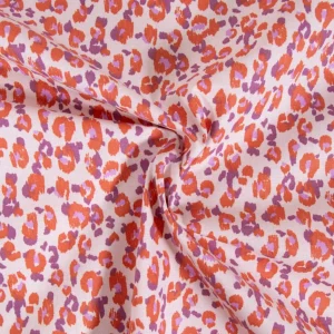 Tissu coton léopard rose