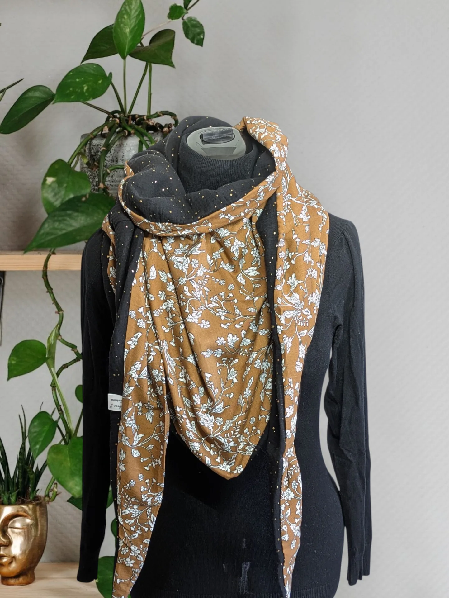 Chèche, écharpe, foulard triangle | Mi-saison | Lune de Jasmin – Image 3