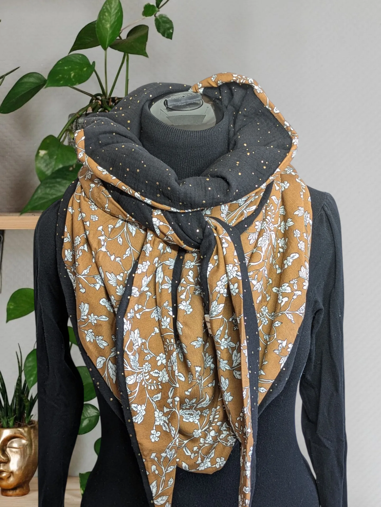 Chèche, écharpe, foulard triangle | Mi-saison | Lune de Jasmin – Image 2