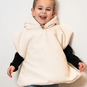 Poncho velours écru