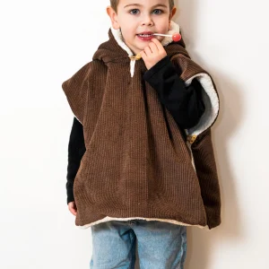 Poncho velours marron