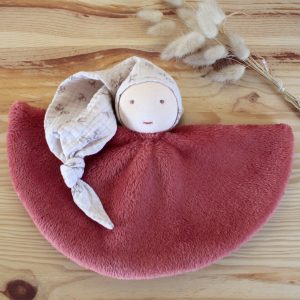 Doudou Lutin grenache – Artisanat français – Matériaux certifiés