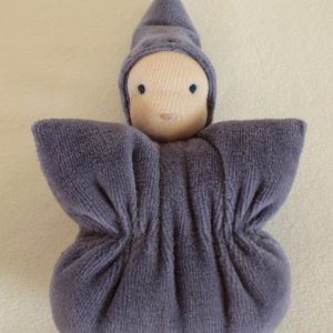 Mini Doudous Lutin velours violet – Artisanat français – Matériaux certifiés