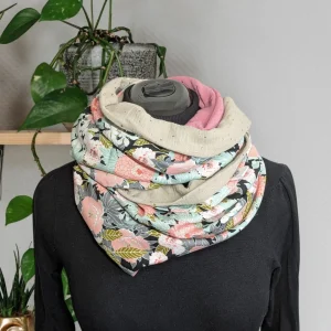 Tour de cou double, écharpe | Mi-saison | Rayon fleuri