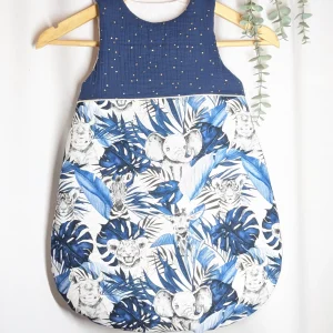 Gigoteuse bébé, turbulette Jungle bleu