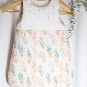 Gigoteuse bébé, turbulette Plume rose