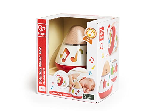 Hape Boîte à Musique Bébé en Bois – Boîte à Musique à Remonter, Musique Douce et Notes Colorées – Jeux d’Éveil en Bois pour Bébé Fille et Garçon – Jouets Sensoriels Premier Âge – Image 3