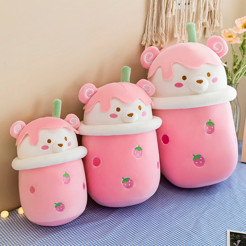 Bubble Tea – Ours en peluche Rose de 25-40cm – Image 2