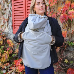 Couverture de portage poche coeur imperméable gris