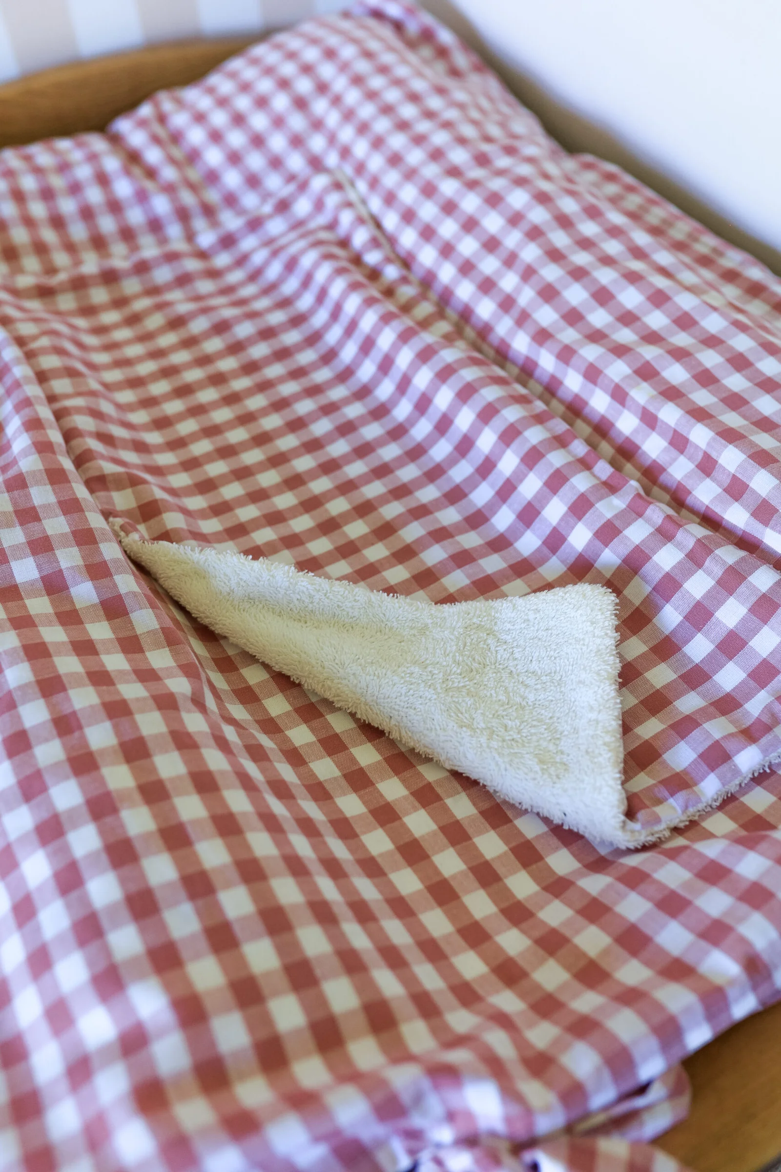 Housse matelas à langer vichy rose – Image 4