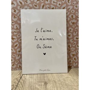 Affiche A4 – Citation Je t&rsquo;aime