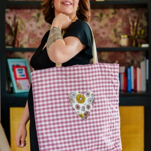 Sac cabas vichy rose