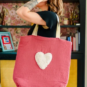 Sac cabas double gaz terracotta